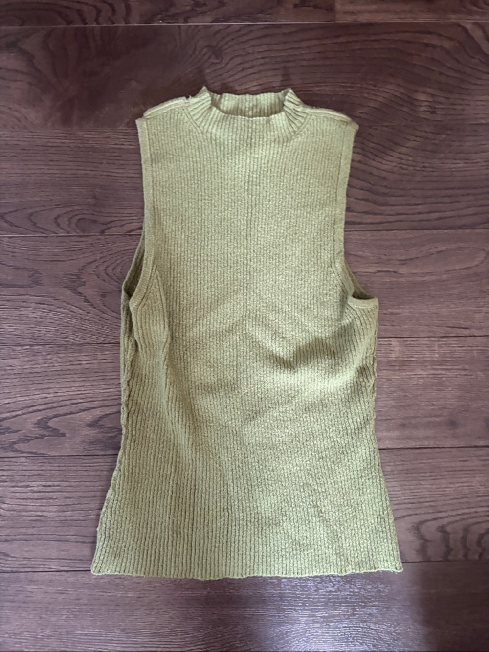 Sleeveless Ribbed Knit Top in Olive Green - Classic Work-to-Weekend Layer